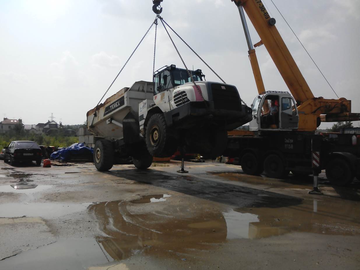 фото выгрузка самосвала автокраном